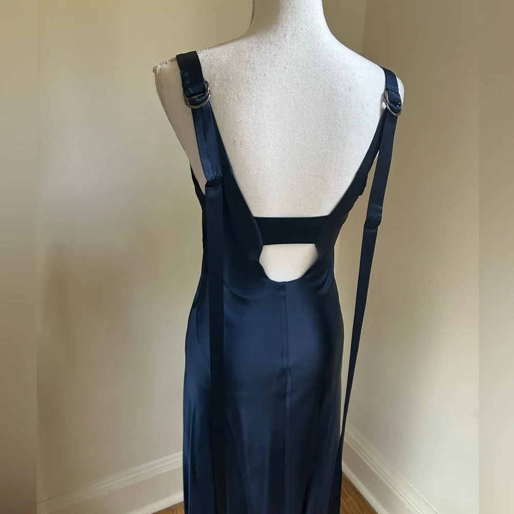 Manning Cartell Barneys New York Navy Slip Dress Gown Small - Picture 6 of 10